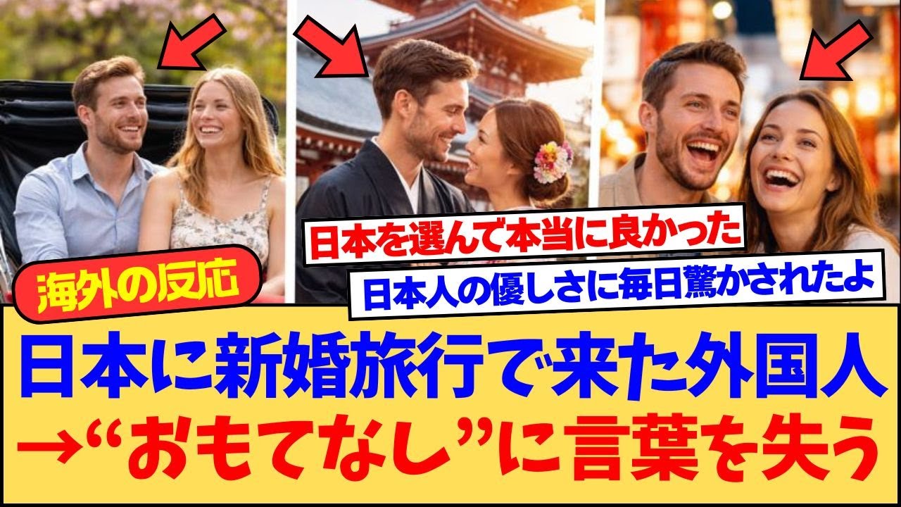 【海外の反応】ハネムーンで訪れた日本、想像を超える“おもてなし”に新婚夫婦が言葉を失う