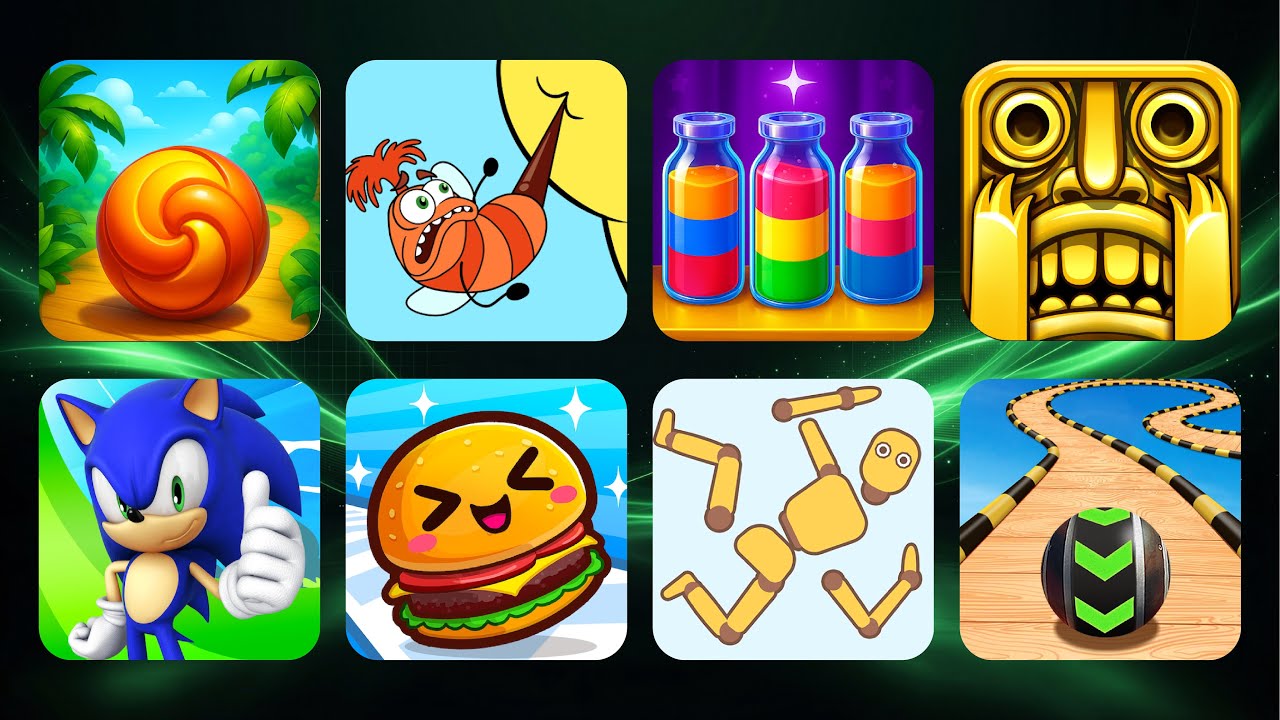 Dr Driving, Prado Parking, Sonic Dash, Temple Run, Going Balls, Subway Surfers