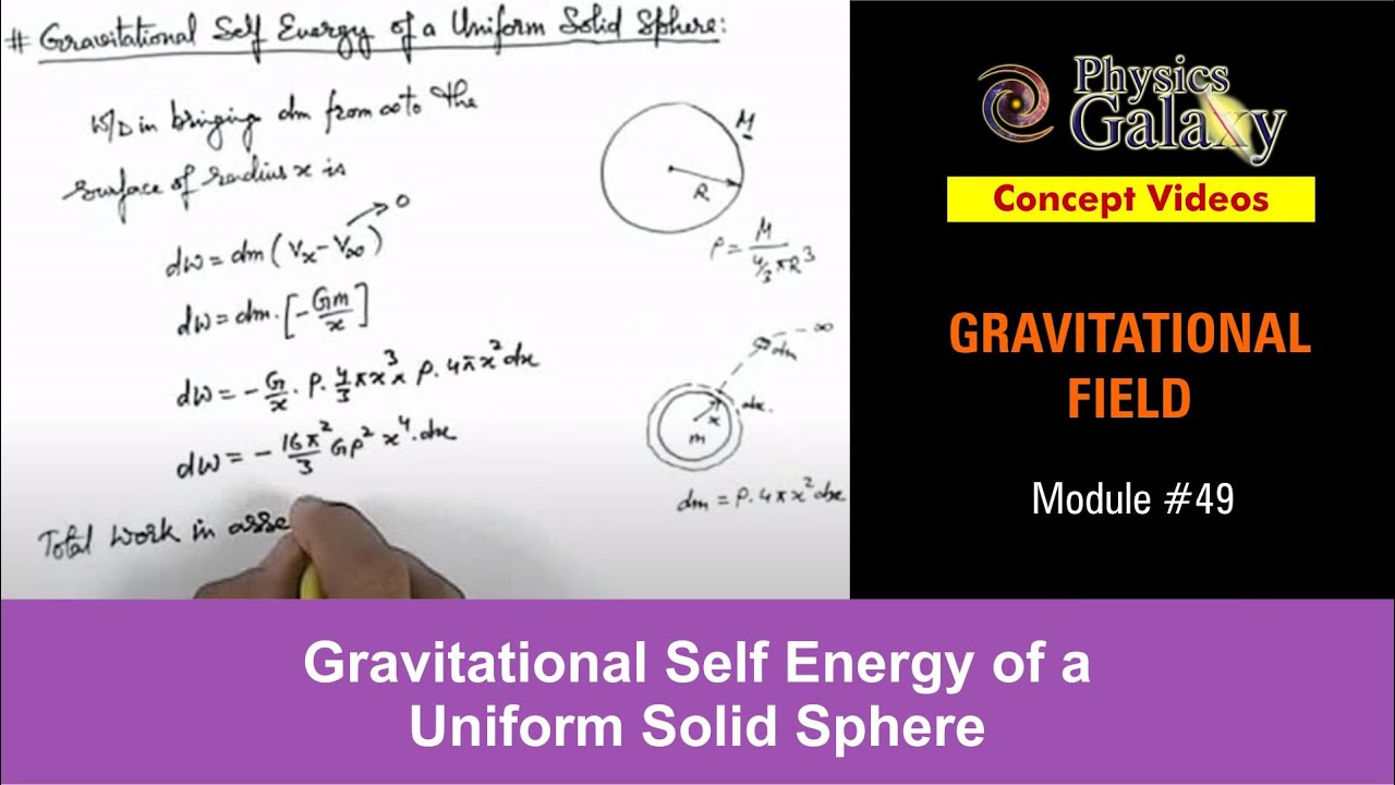 Class 11 Physics | Gravitation | #49 Gravitational Self Energy of a Uniform Solid Sphere |JEE & NEET
