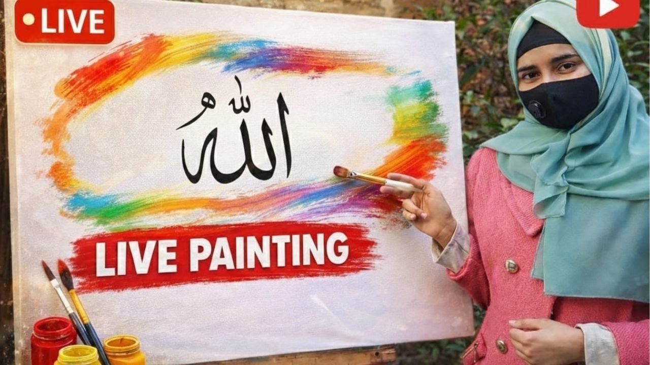 How to paint arabic calligraphy background relaxing  - A Step-by-Step Tutorial |