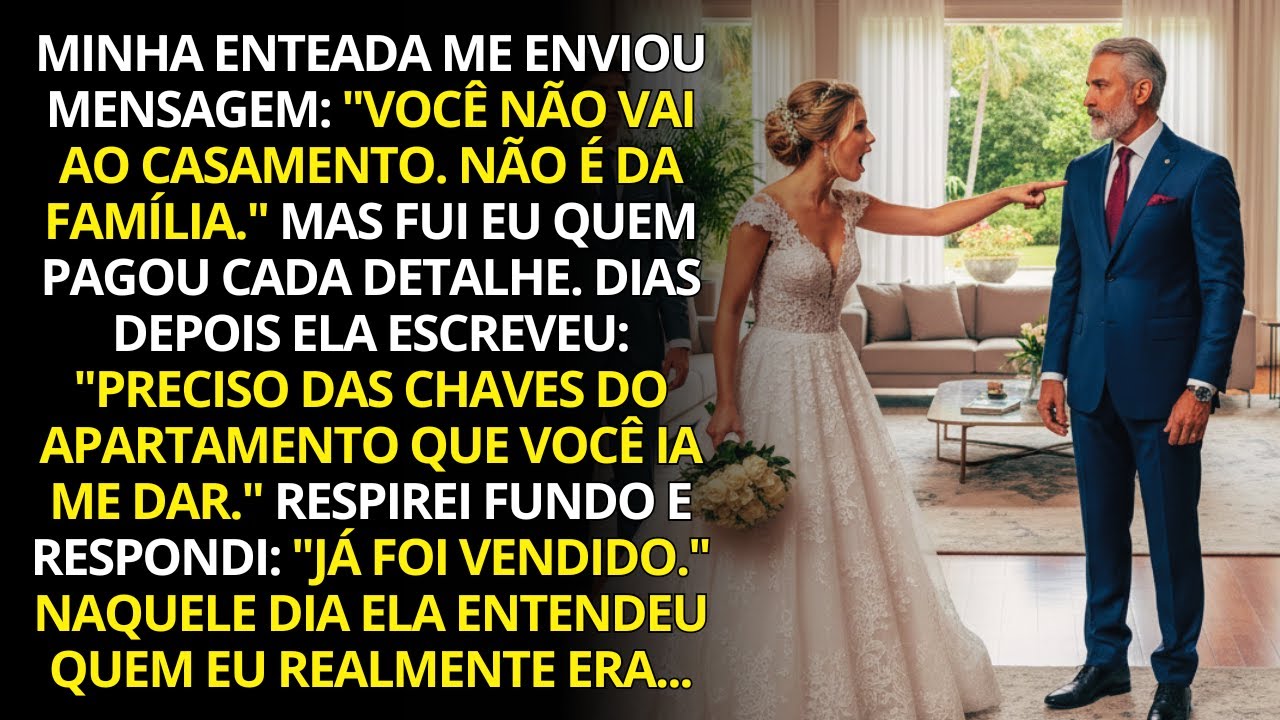 Minha enteada mandou mensagem: “Você não vai ao casamento, não é da família!”, mas o noivo...