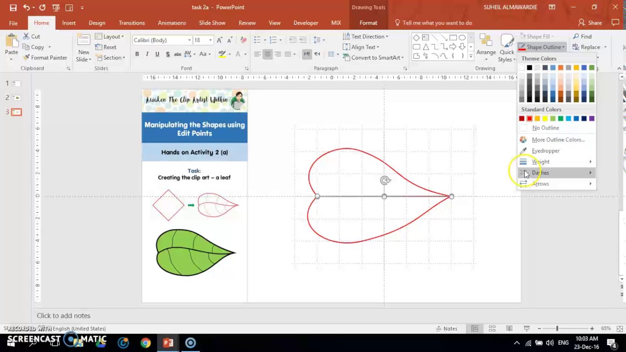 Manipulating basic shapes using Edit Points