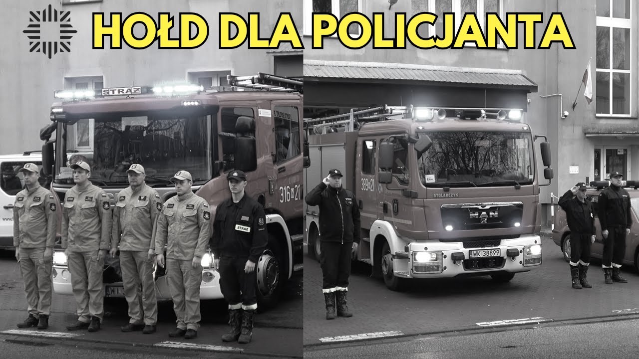 STRAŻACY Z JRG 16 WARSZAWA I OSP URSUS ODDAJĄ HOŁD ZASTRZELONEMU POLICJANTOWI 29.11.2024
