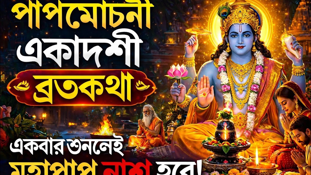 📿🔥পাপমোচিনী একাদশী ব্রতকথা | একবার শুনলেই জীবনের সব মহাপাপ নাশ হবে|সৌভাগ্য বৃদ্ধি ও পুণ্য লাভ হবে|