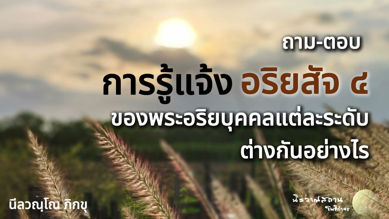 ถาม-ตอบ : การรู้แจ้ง อริยสัจ๔ ของพระอริยบุคคลแต่ละระดับ แตกต่างกันอย่างไร | พระอาจารย์ปัญญา นีลวณฺโณ