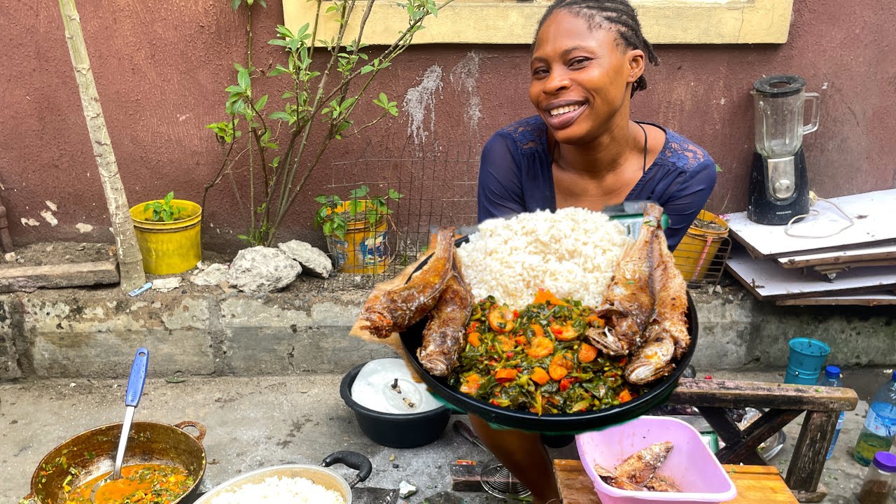 Big Pot Vegetable Sauce & Rice | Village Cooking