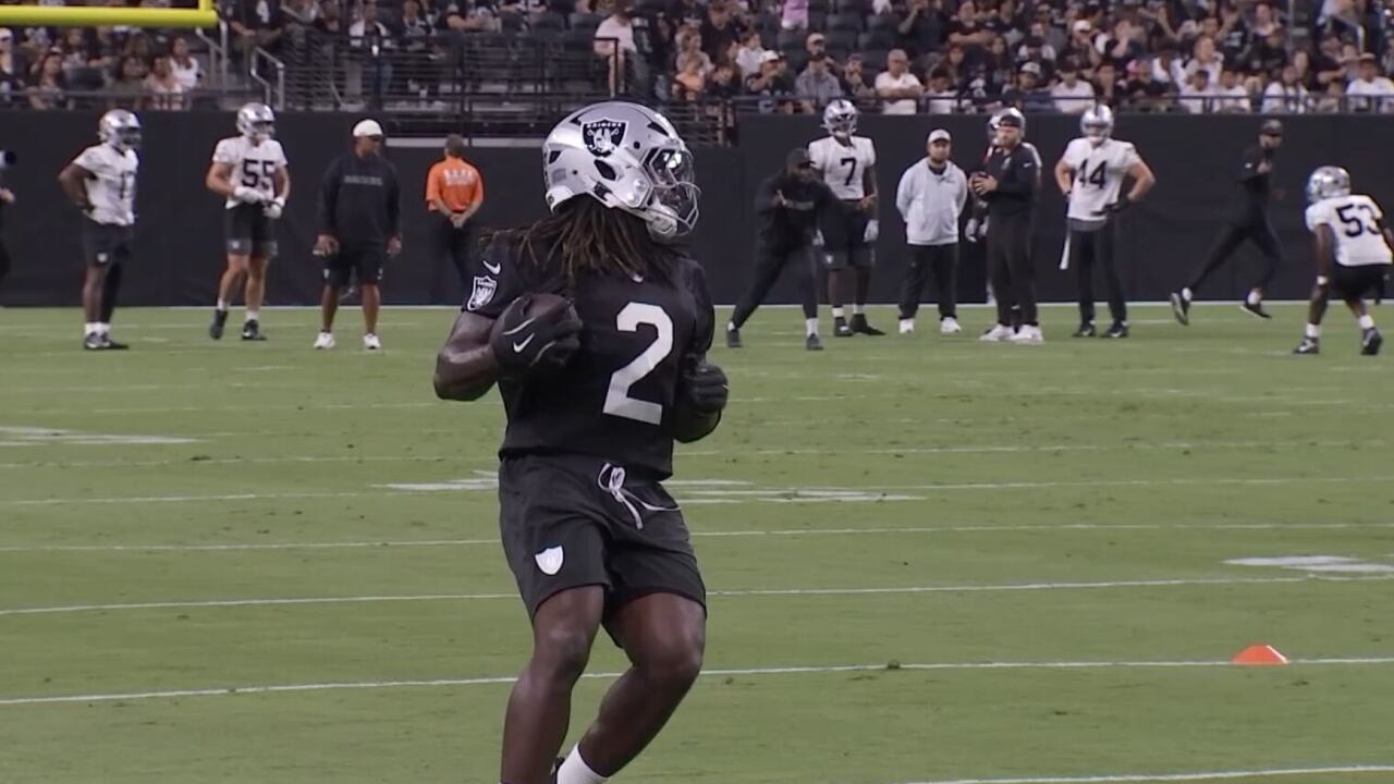 Raiders practice at Allegiant Stadium ahead of preseason opener