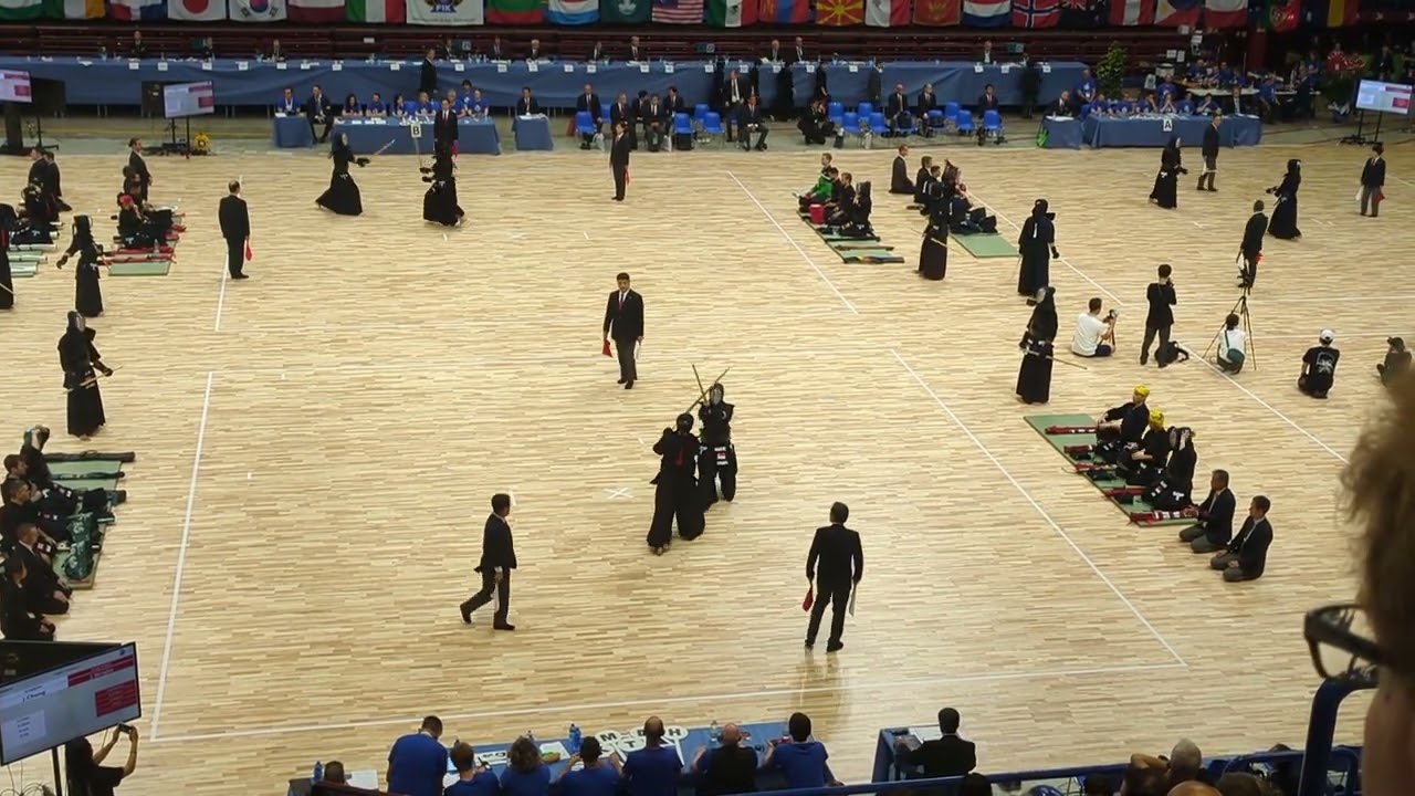 Kendo World Championships 2024: Men's teams, J Wright vs J Chung (SINGAPORE)
