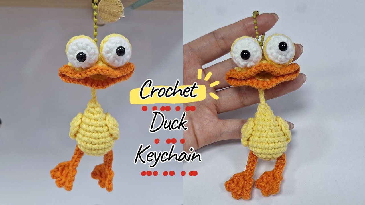 Crochet duck keychain/ crochet pattern duck/ Cách móc len móc khóa con vịt 