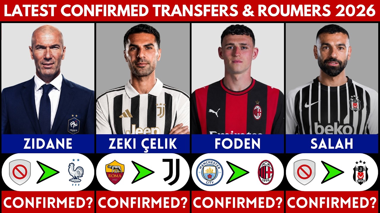 🚨 LATEST CONFIRMED TRANSFER NEWS AND RUMOURS 2026 | ZIDANE, ZEKI CELIK, SALAH, FODEN........