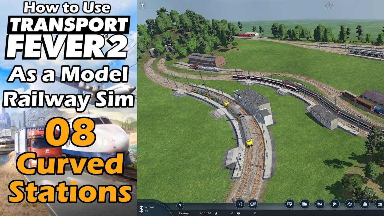 Transport Fever 2 as Model Railway Sim 08 Curved Station Platforms