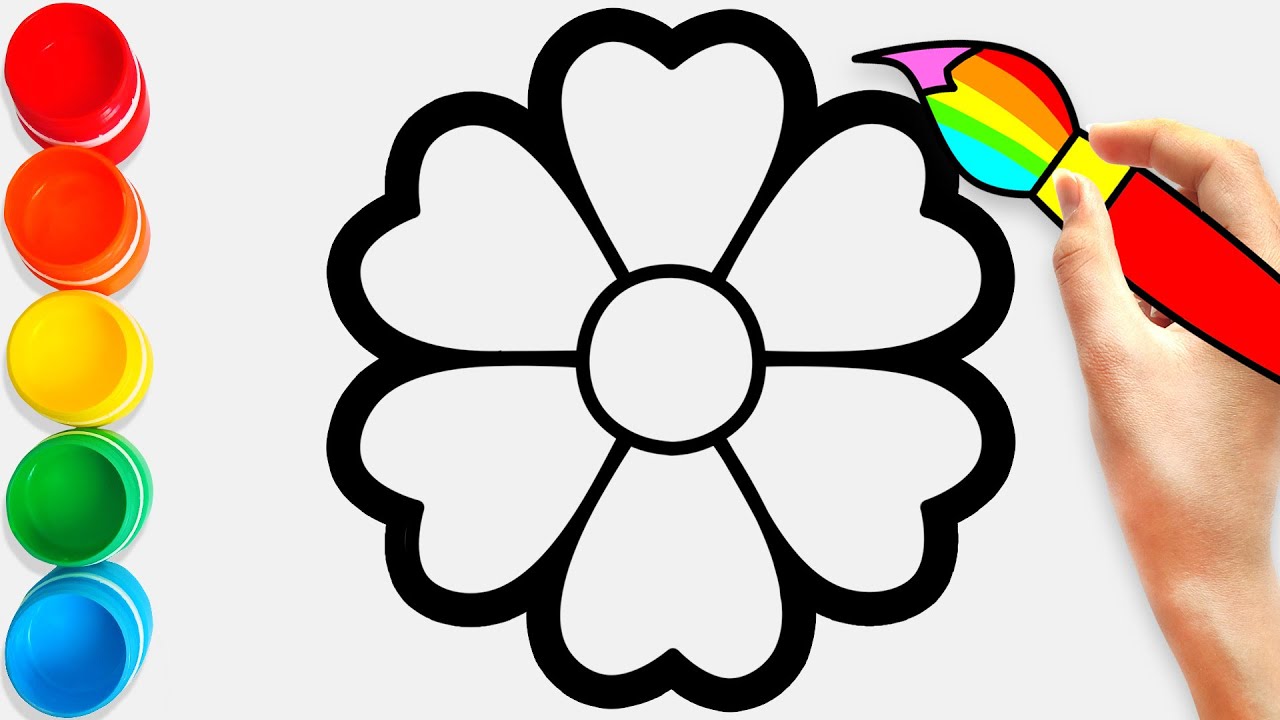 Coloring Rainbow Flower Bunga Belajar Menggambar dan Mewarnai untuk Anak