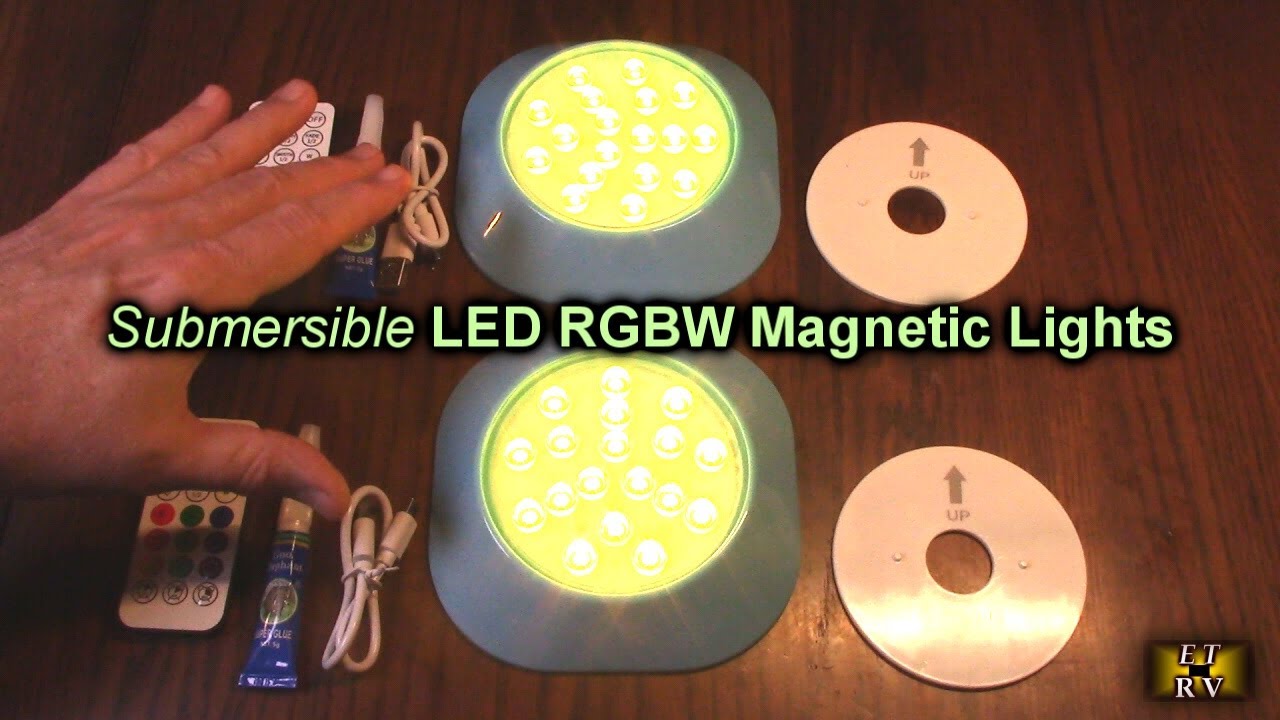 Submersible LED Rechargeable RGBW Lights, 5.5