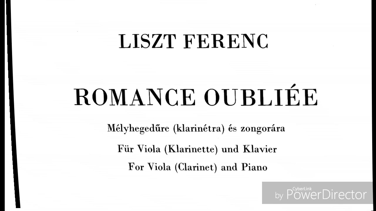 Liszt Ferenc - Romance Oubliée score