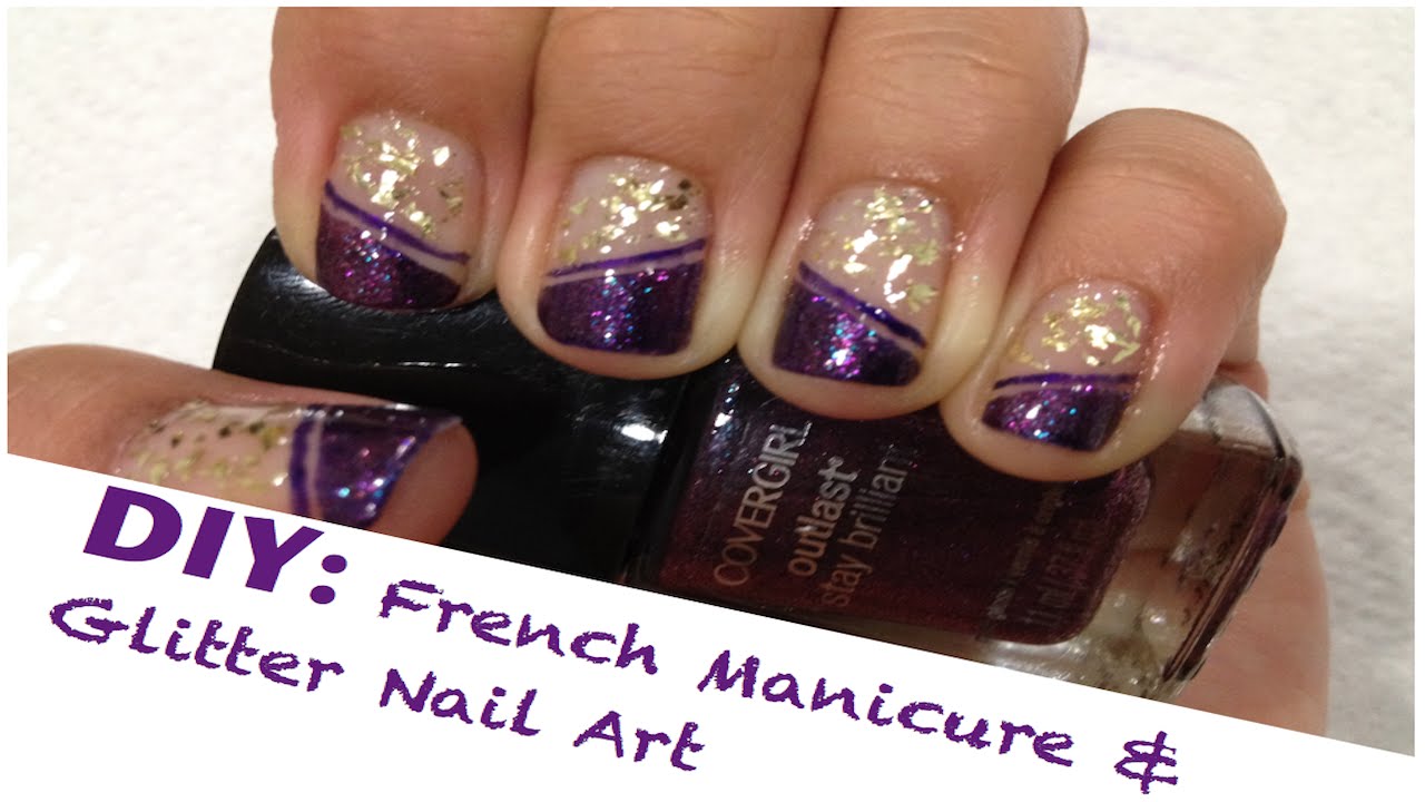 DIY: French Manicure & Glitter Nail Art (using tape)
