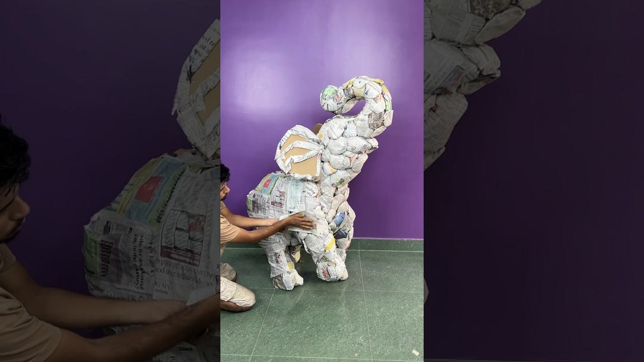 Newspaper Elephants 🐘 DIY #crafts #elephant #homedecor #idea #newspaper #trending