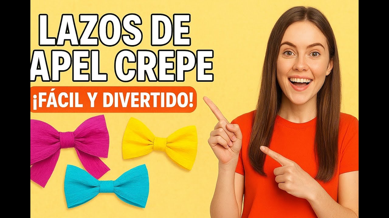 lazos de papel crepé, moños de papel crepé fácil de hacer.