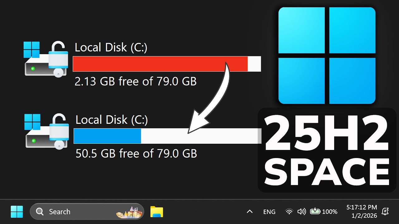 Сэкономьте место на диске в Windows 11 25H2 одной командой.