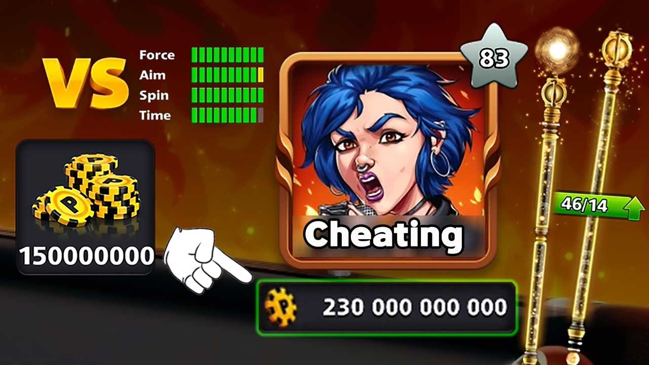 Cheating Level 83 Coins 230 Billion 😟 Galaxy Cue 46 Pieces 8 ball pool