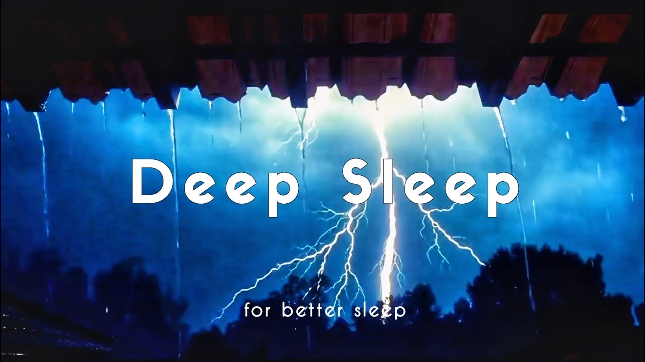 Heavy Rain on Roof with Thunderstorm 2 Hours | Deep Sleep & Relaxation