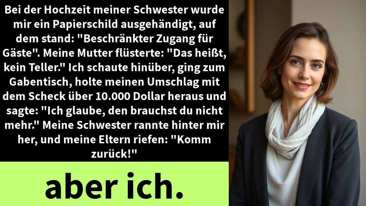 Bei der Hochzeit meiner Schwester wurde mir ein Papierschild ausgehändigt, auf dem stand