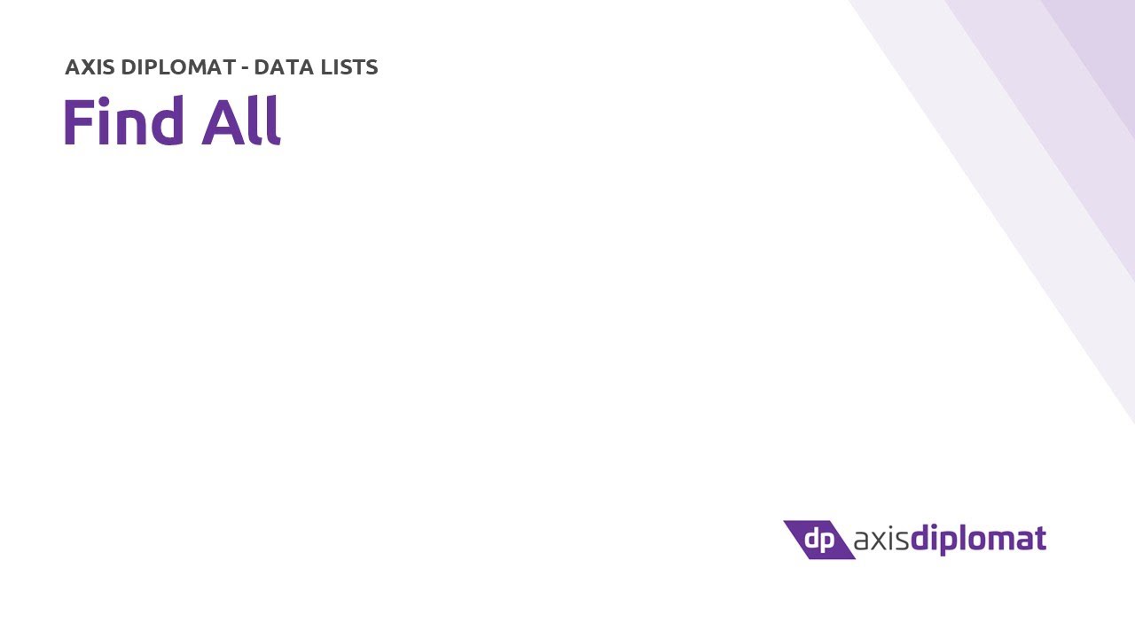 Find All in Data Lists