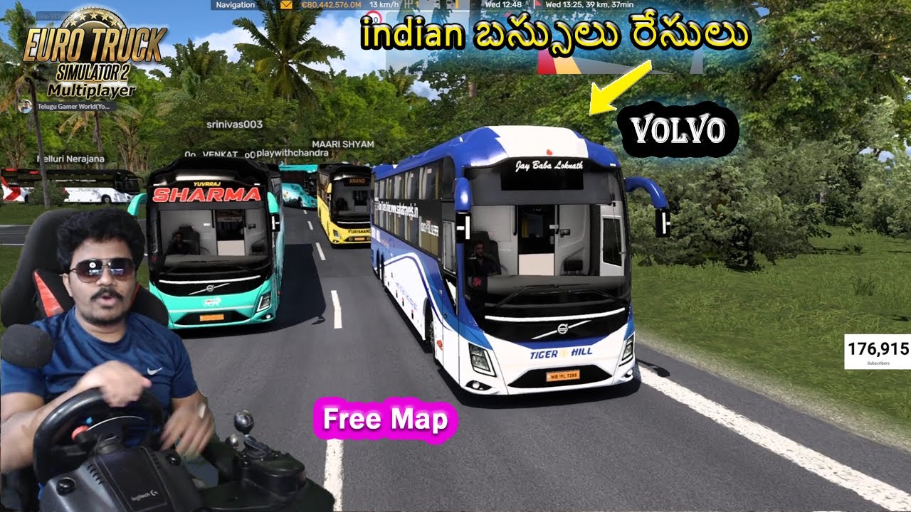 👌Tiger Hill Volvo 9600 Realistic Driving with Steering ETS2 indian Buses