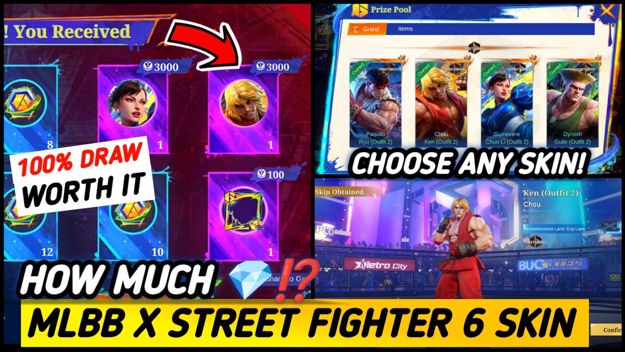 HOW MUCH 💎 ⁉️ DRAW MLBB X STREET FIGHTER 6! BEST COLLAB SKIN IN 2026! - MLBB
