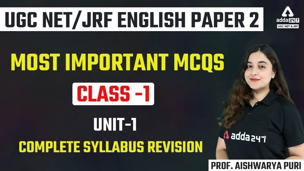 UGC NET English literature | English Literature By Aishwarya Puri | Most Imp. MCQs