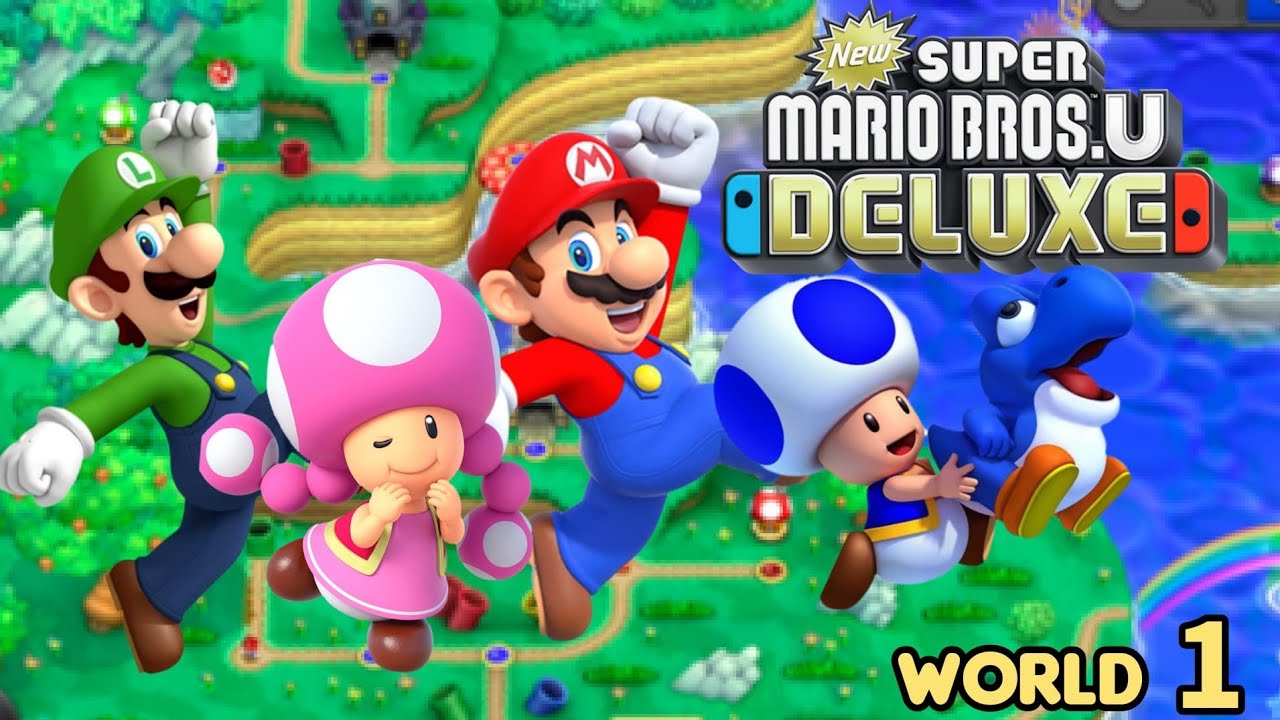 Total Mayhem in World 1! 😂 | New Super Mario Bros Deluxe Deluxe (Switch) 4-Player Co-Op