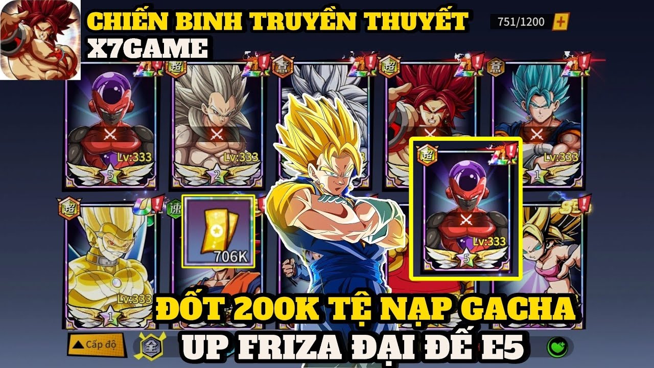 Chiến Binh Truyền Thuyết - ĐỐT 200K TỆ GACHA CHÁY MÁY UP FRIZE ĐEN ĐỎ LÊN E5 CỰC BÁ , E5 ĐẦU TIÊN