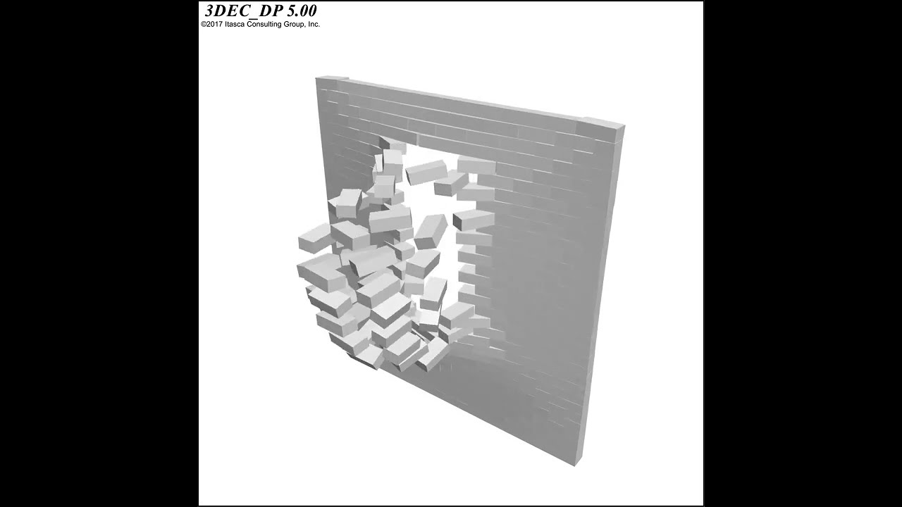 Masonry wall subjected to a surface-blast