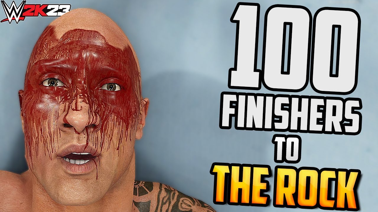 100 Finishers to THE ROCK in WWE 2K23 !!!!