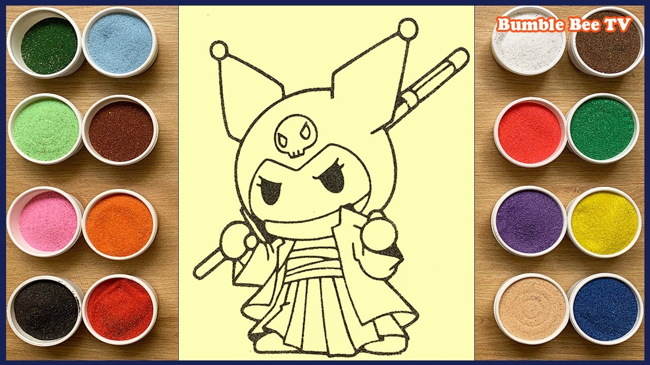 Draw, coloring Kuromi sand painting so beautiful/Learn colors/Coloring/Drawing picture/Bumble Bee TV