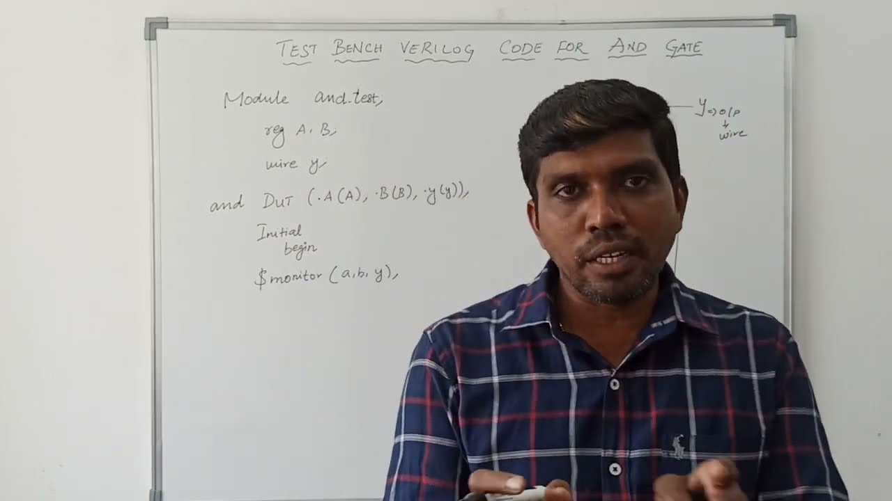 Тестовый стенд с кодом Verilog для вентиля И || Проектирование СБИС || С. Виджай Муруган || Узнат...