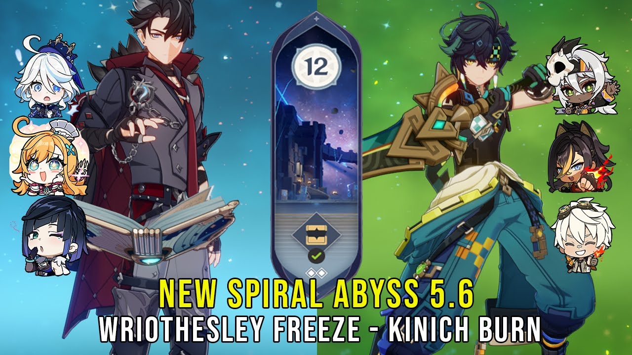 C0 Wriothesley Freeze and C0 Kinich Burn | NEW Genshin Impact Abyss 5.6 Floor 12 9 Stars