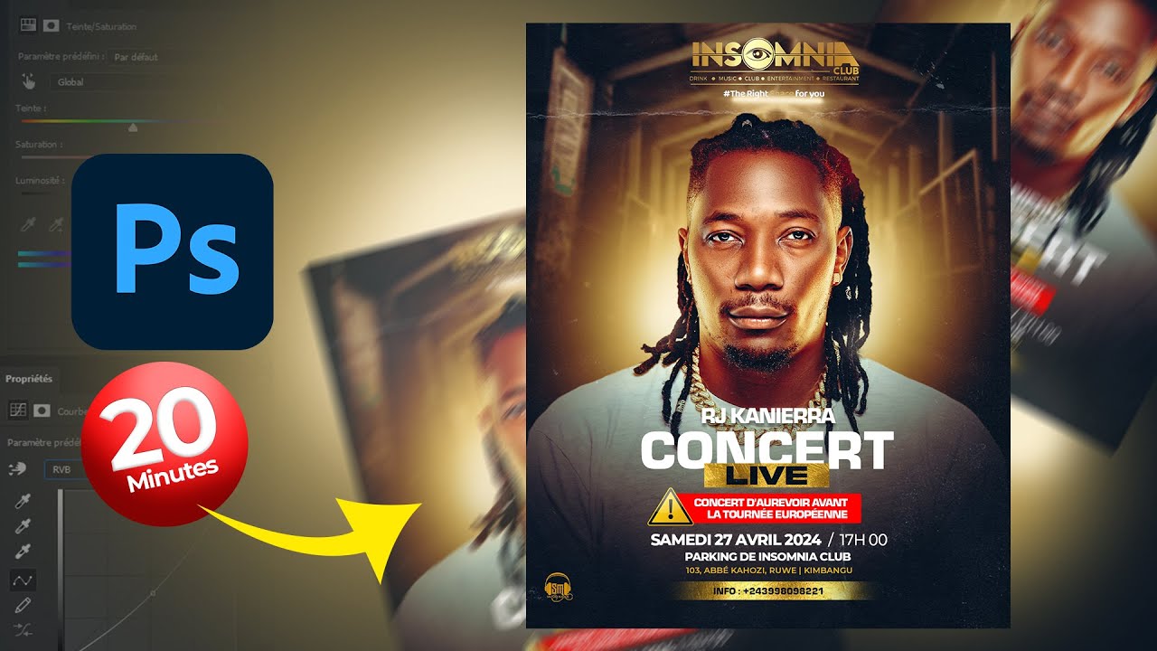 Cr&eacute;ation d'une affiche professionnelle en 20 minutes | TUTO PHOTOSHOP