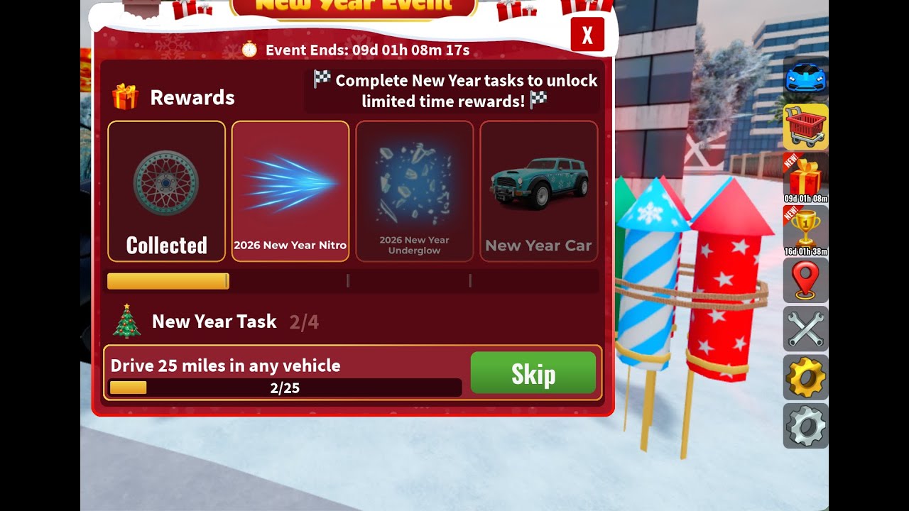 NEW NEW YEARS EVENT IN ROBLOX VEHICLE LEGENDS.