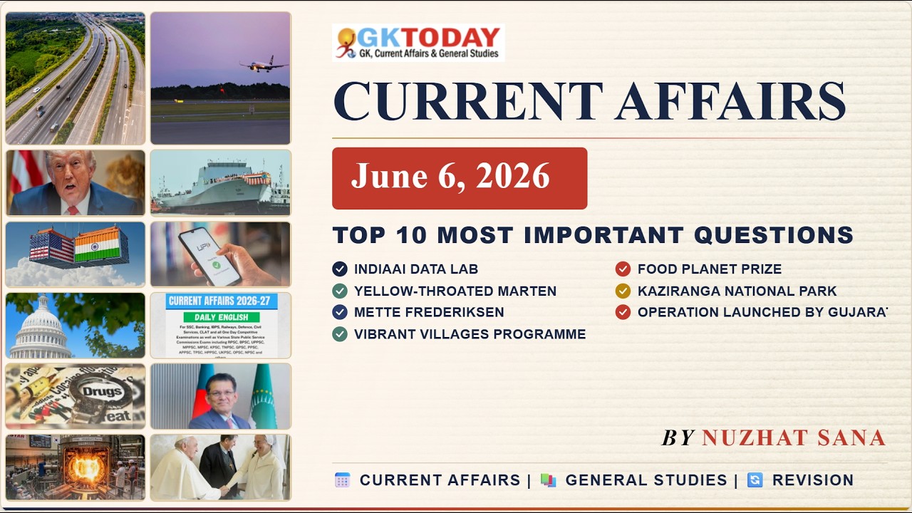 GKToday Current Affairs 🎯 06 June, 2026
