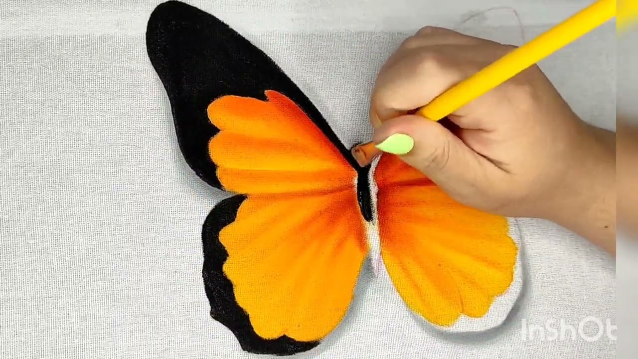 Como pintar borboleta - pintura em tecido