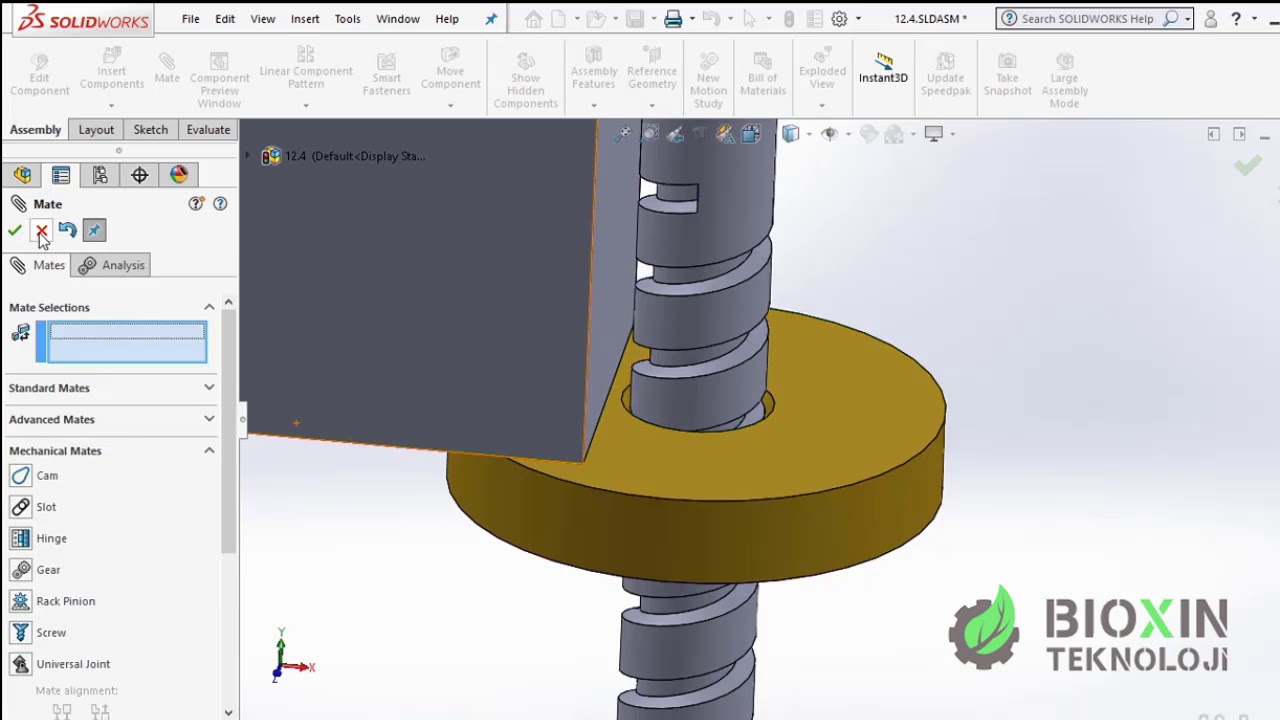 SolidWorks Assembly - Mechanical Mates Tutorial (SolidWorks mekanik montaj ilişkileri)