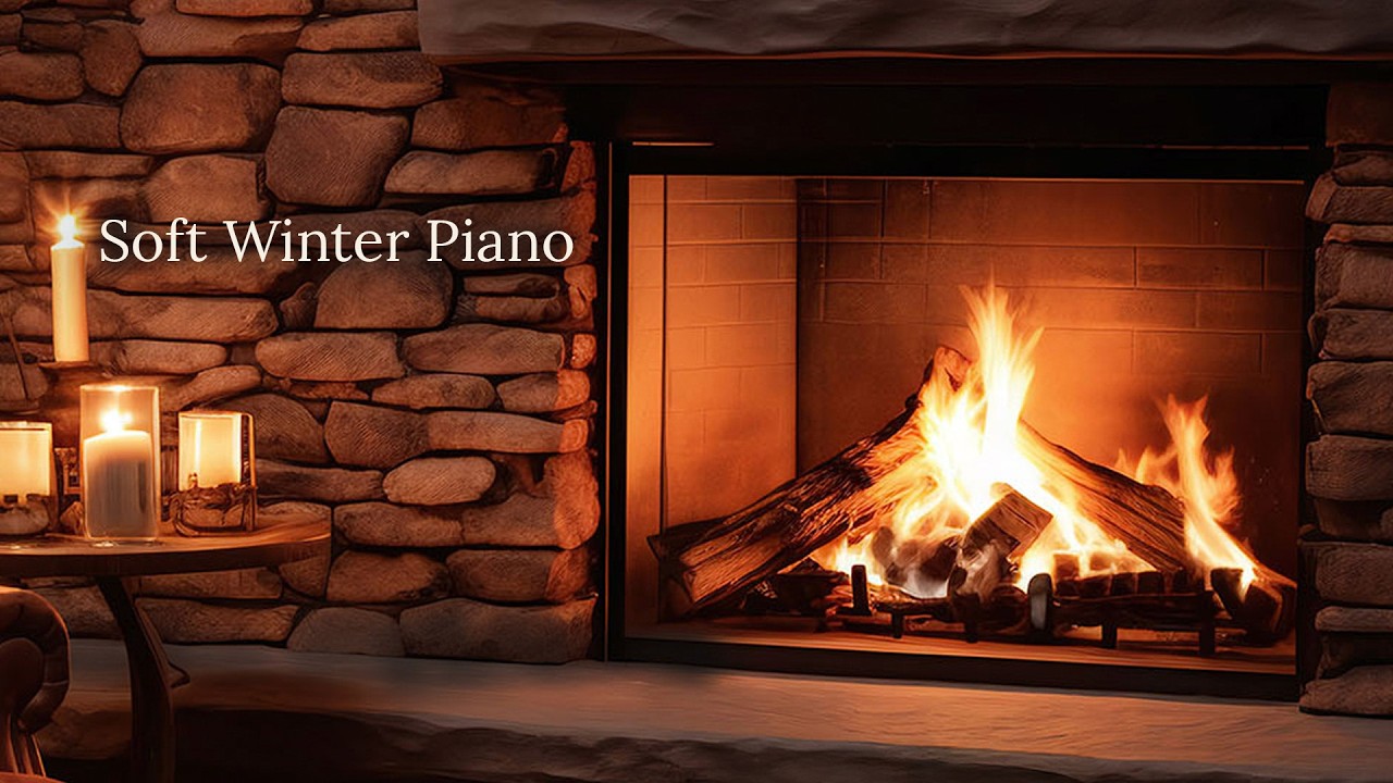Cozy Winter Piano 🎹 Warm Fireplace Ambience for Sleep, Relax & Focus