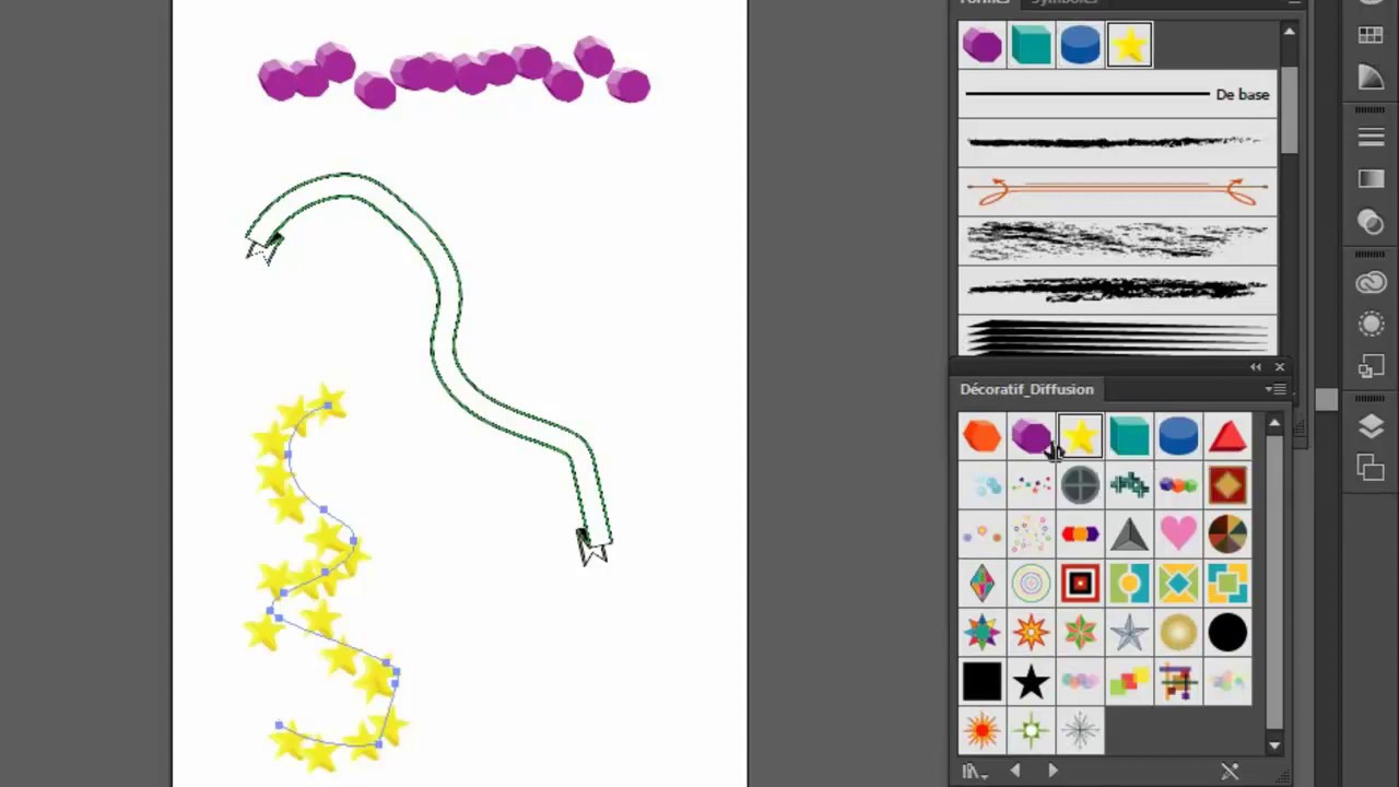 3 - Adobe Illustrator : Outils Pinceau , Crayon et Forme de tache.