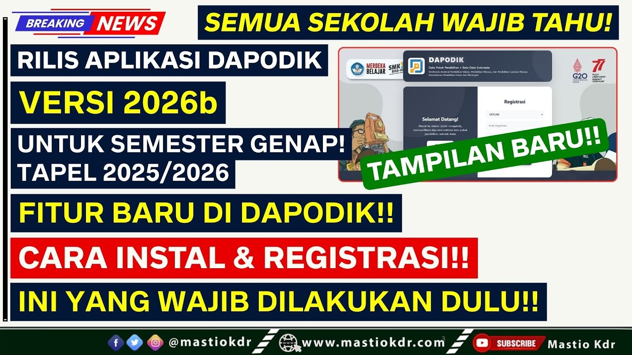 Cara Instal Aplikasi Dapodik 2026B Semester Genap 2025/2026! Fitur Baru & Tugas Wajib Operator!