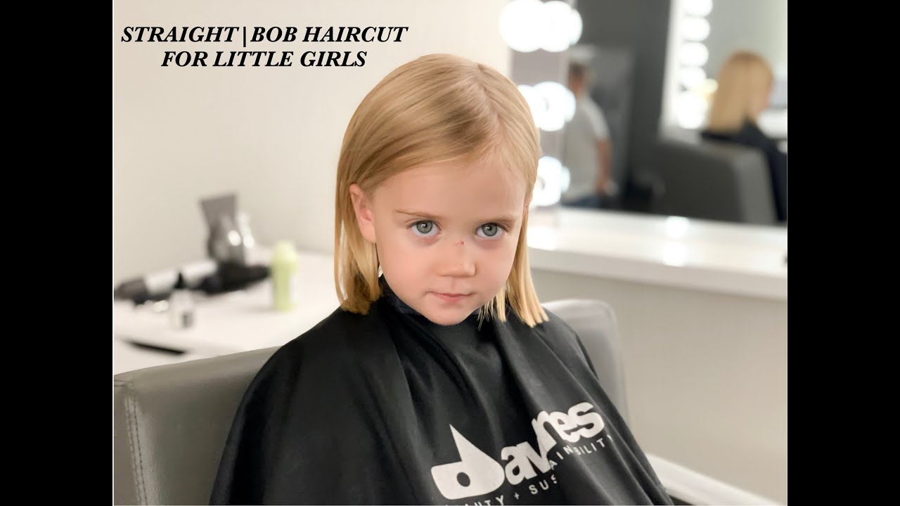 HOW TO CUT LITTLE GIRLS HAIR AT HOME TUTORIAL | STRAIGHT / BOB HAIRCUT | Детская Стрижка |