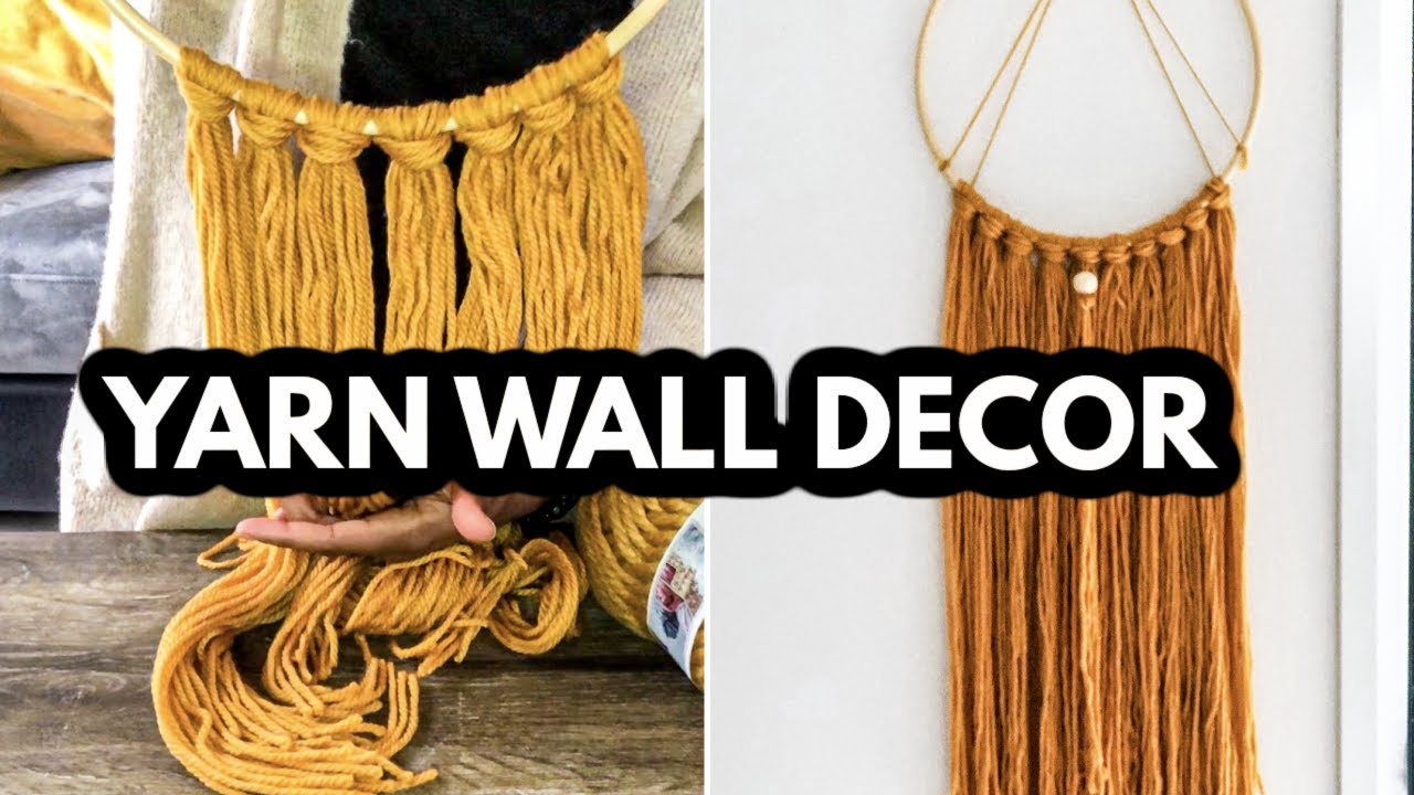 Easy DIY Yarn Wall Hanging Decor Idea - Affordable Home Decor