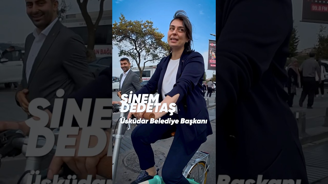 Bisiklete binen Belediye başkanı Sinem Dedetaş #asladurma #şehribirlikteyaşayalım #cycling