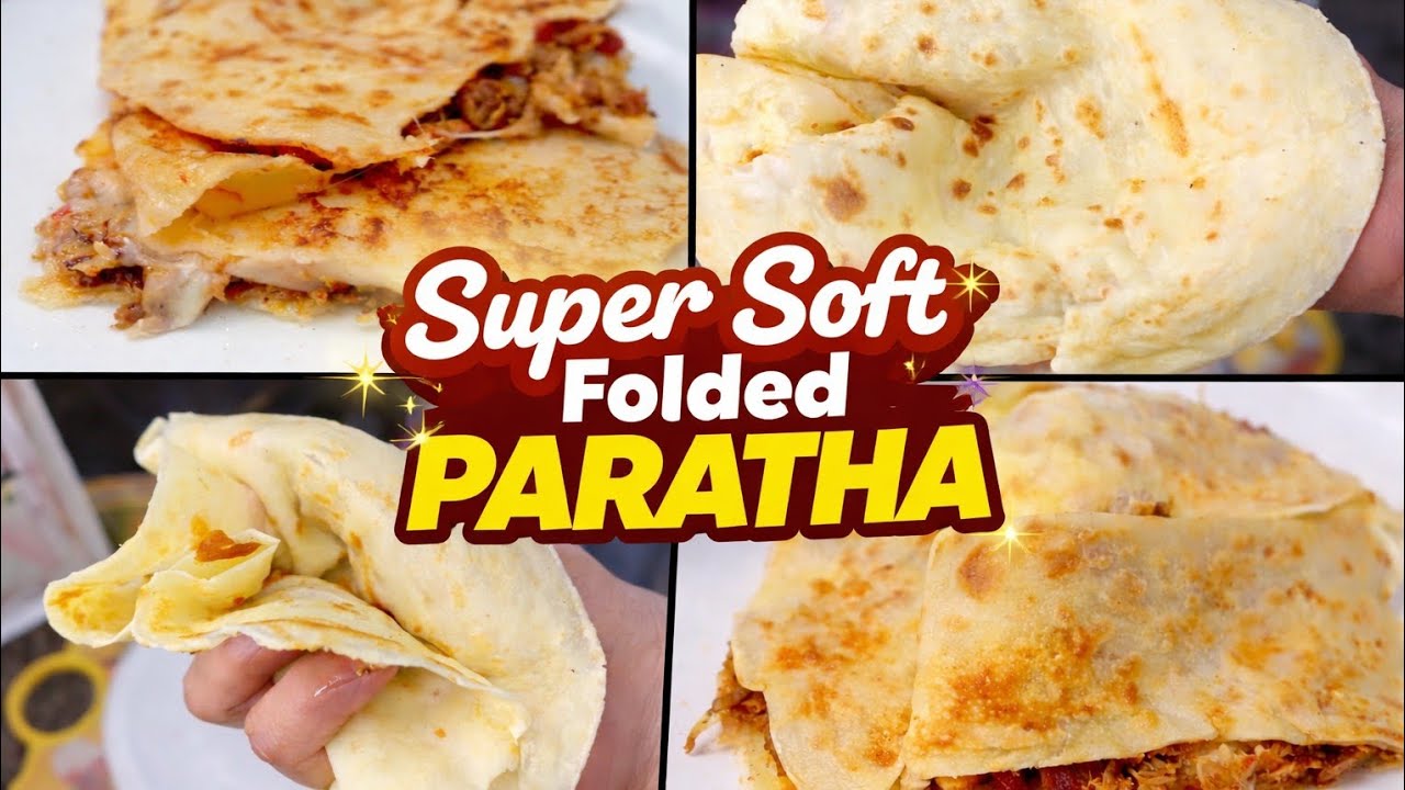 How to Make Folded Chicken cheese soft paratha