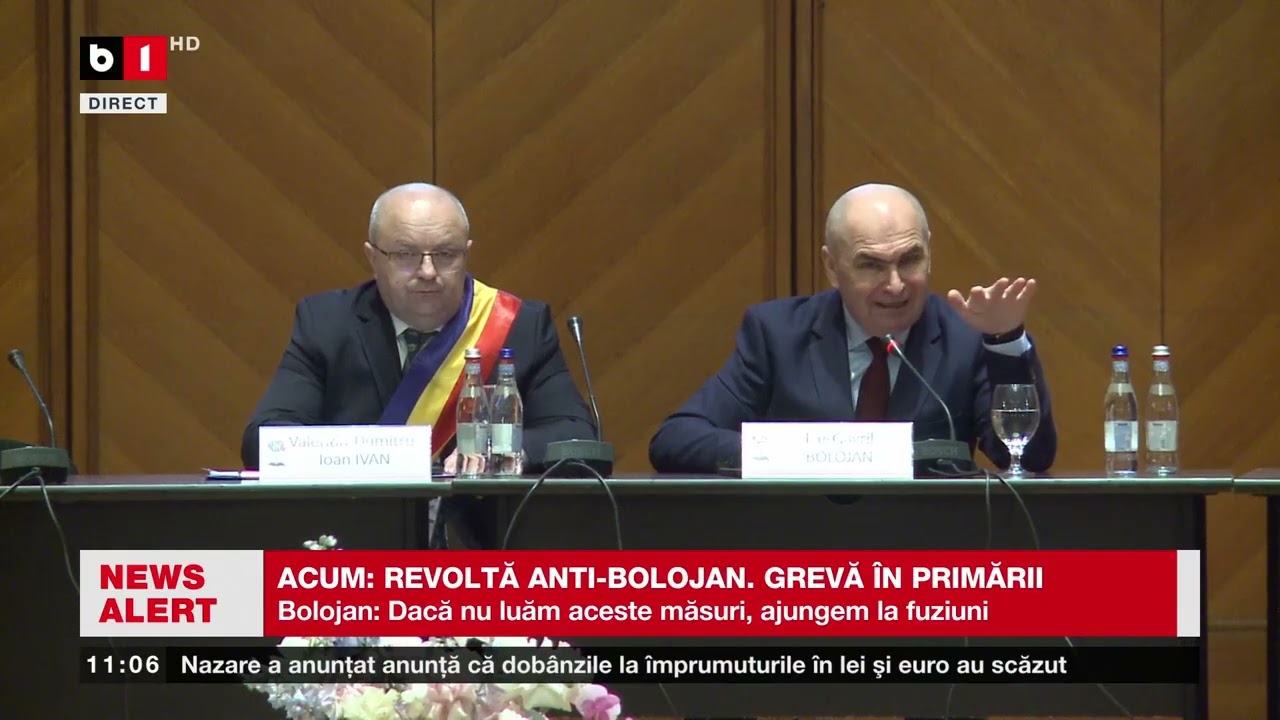DECLARAȚII PREMIERUL BOLOJAN ÎN FAȚA PRIMARILOR, TRANSMISIUNE ÎN DIRECT_Știri B1TV_10 febr. 2026