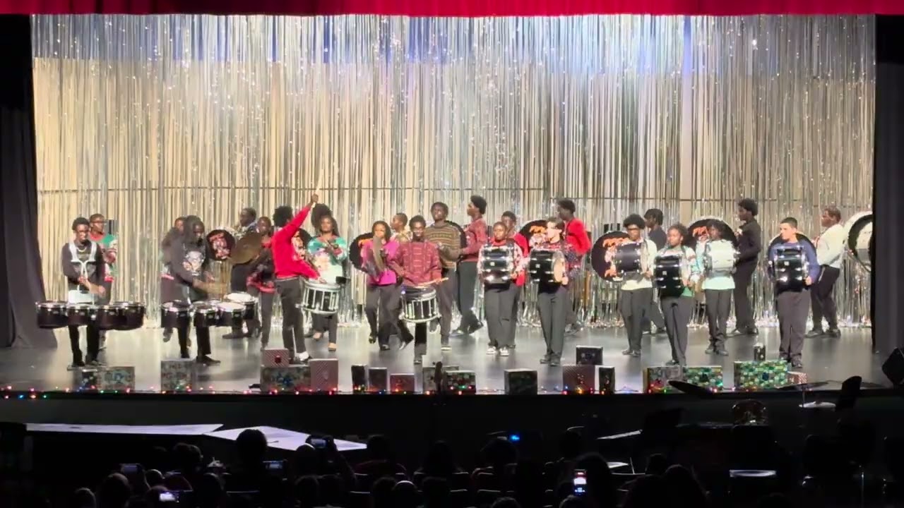 Festive drumline Ugly sweater show - Piper High School